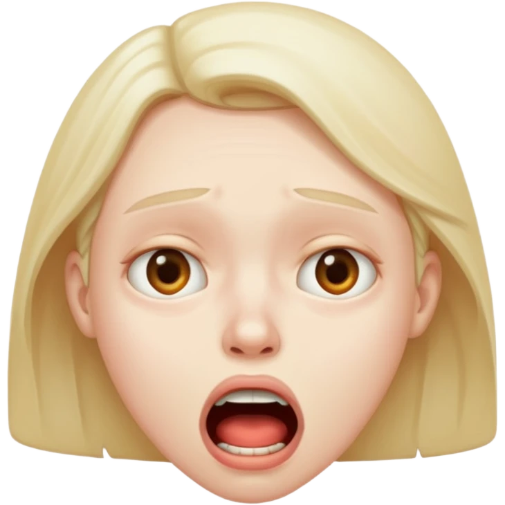 Anguished face while mouth watering emoji