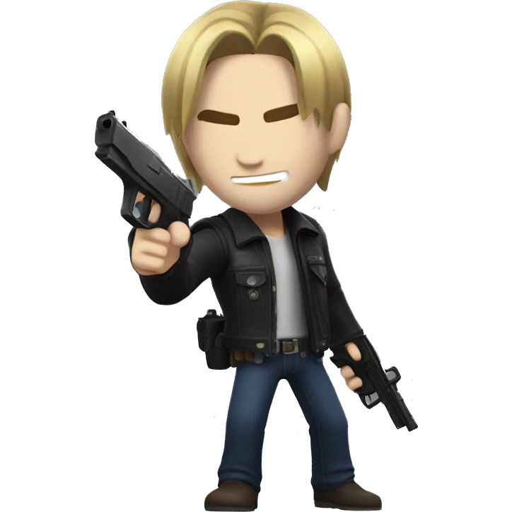 Emoji Leon kennedy with gun emoji
