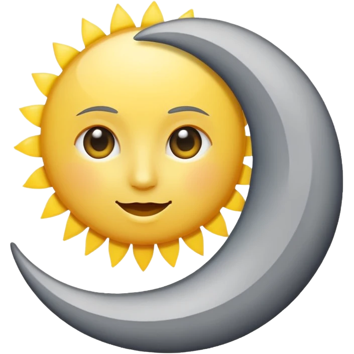 Genarate me a emoji of Drak mode moon and bright mode sun Like we got In our mobile phones emoji