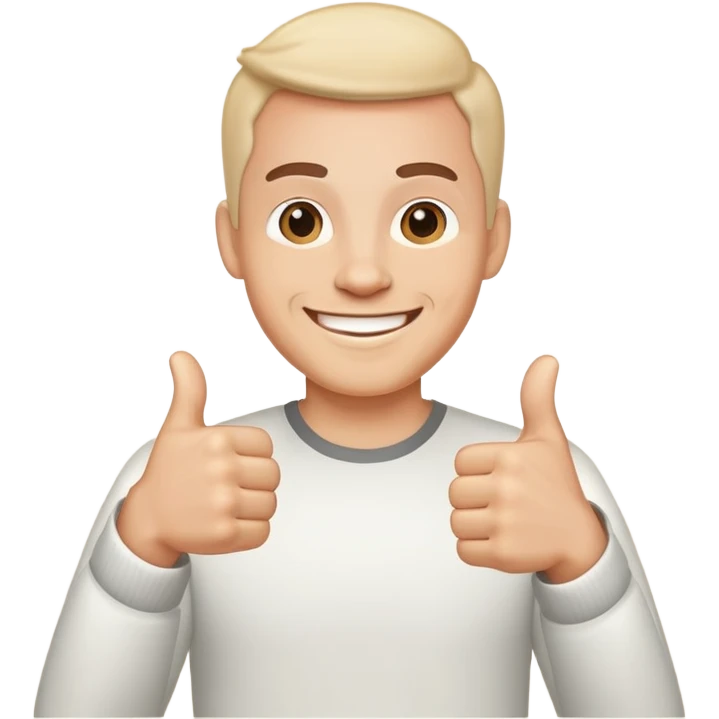 Guy giving two thumbs up while smiling  emoji