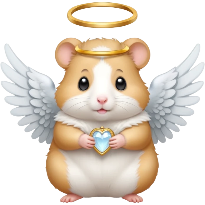 Hamster with angel wings and a halo emoji