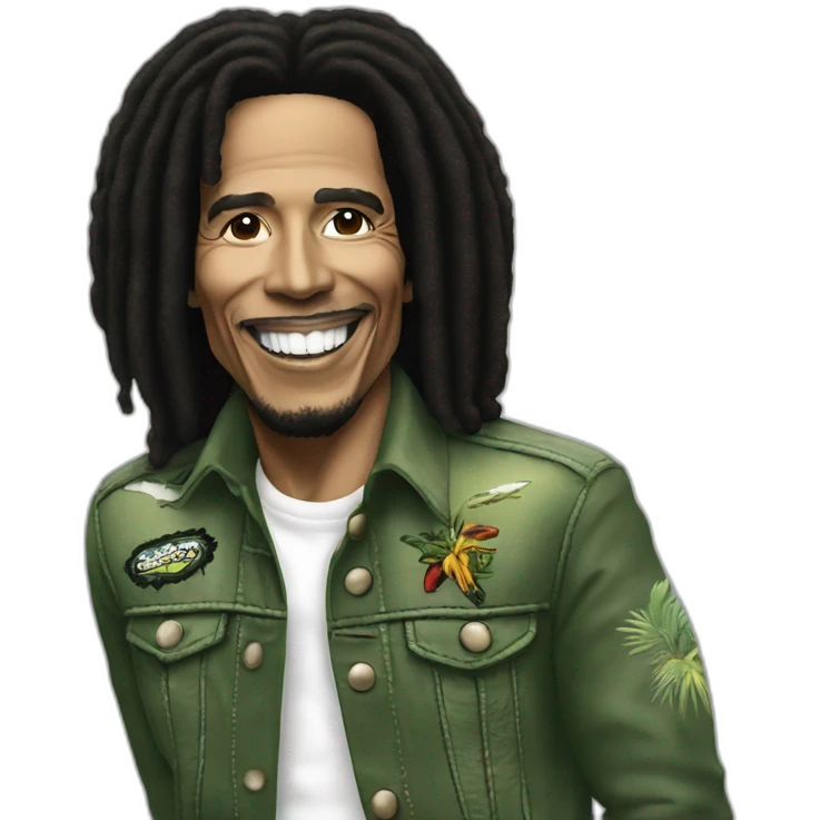 Mickael Jackson qui embrasse Bob Marley emoji