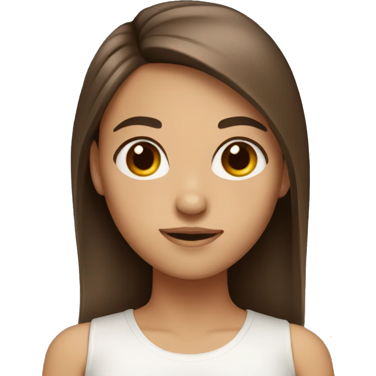 Girl with straight brown hair brown eyes emoji