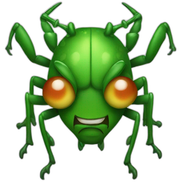 Devil Green bug face emoji