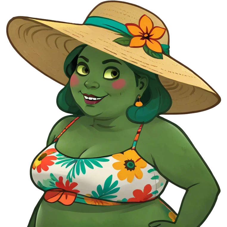 a fat woman emoji