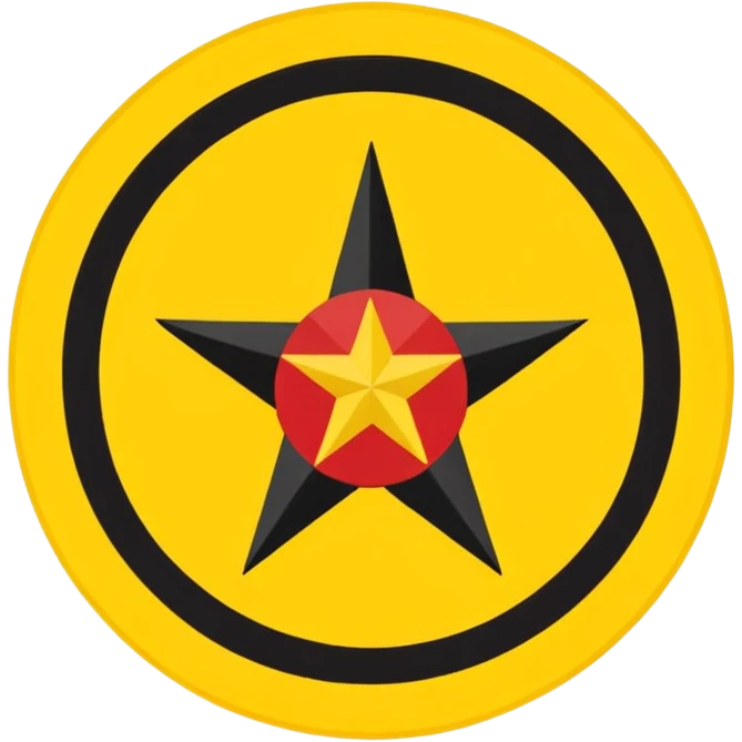 Turkish club Eskişehirspor logo with yellow, black thin stripes and three stars emoji