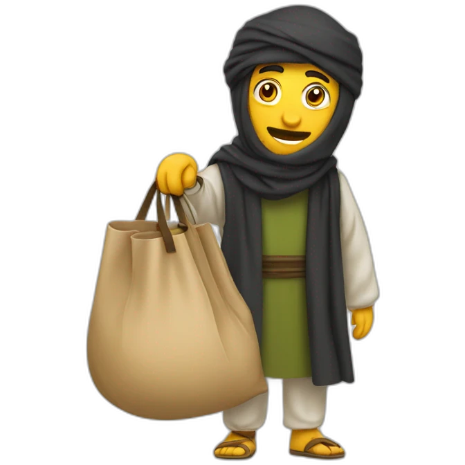 Arabe qui vole un sac emoji