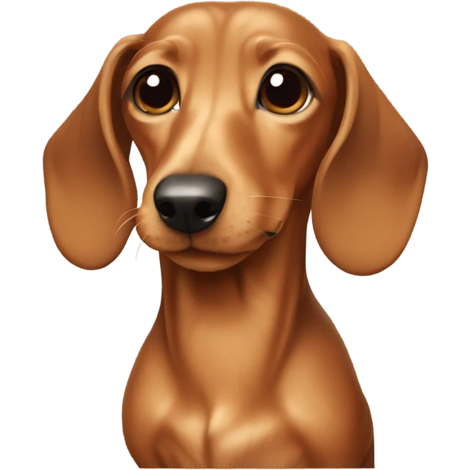Mini light brown dachshund with a brown nose emoji
