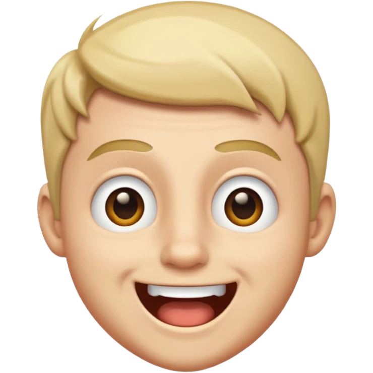 Simon from Sprunki, phase 2, showing excitement, clear facial features emoji style emoji