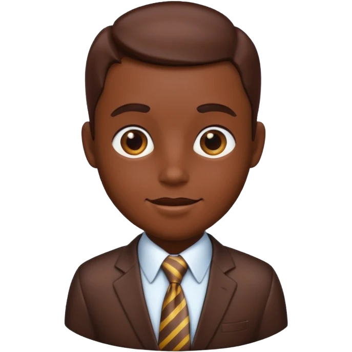 A chocolate with a tie and facial features emoji