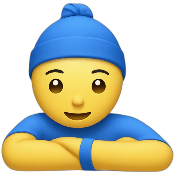 rolled yoga matt in color blue emoji