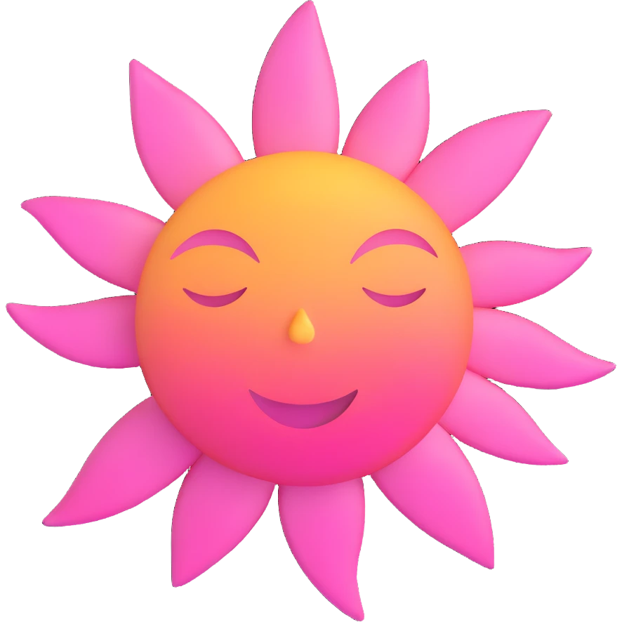 pink sun emoji