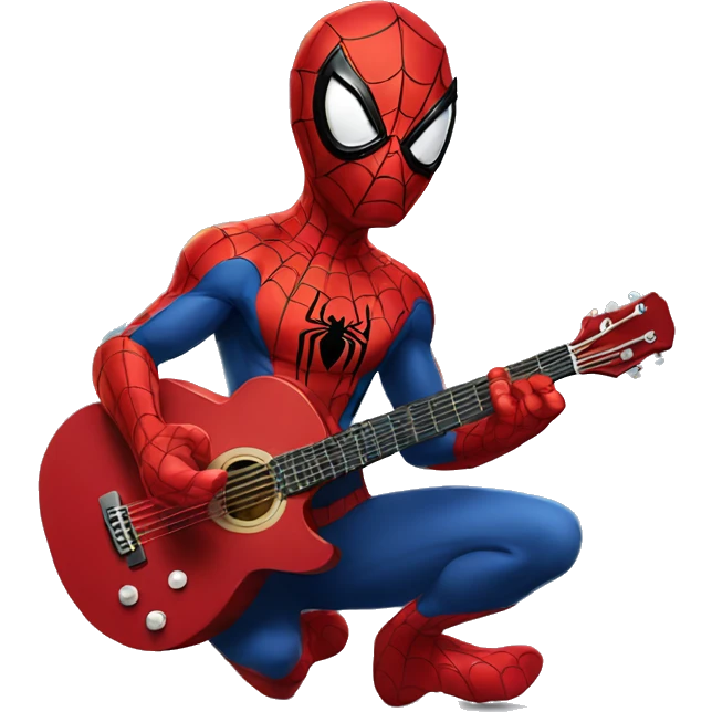 Spiderman playing guitar  emoji