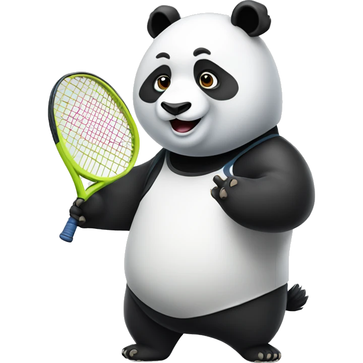Panda that was plays tennis emoji