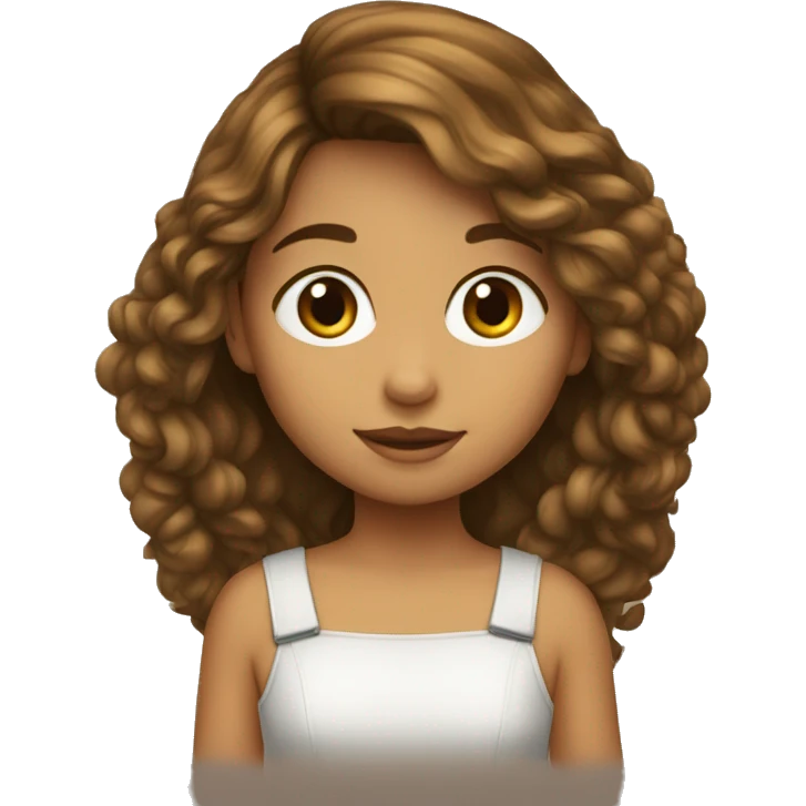 Niña pelo castaño  emoji