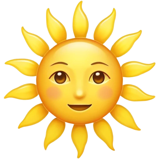 Light yellow sun shining emoji