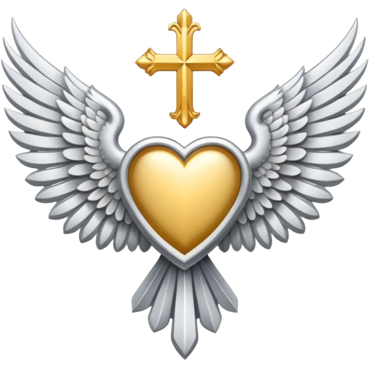 holy saint emblem with silver or white wings  emoji