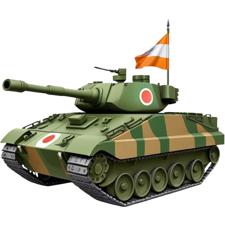 Indian military Arjun battle tank with Indian flag colors emoji