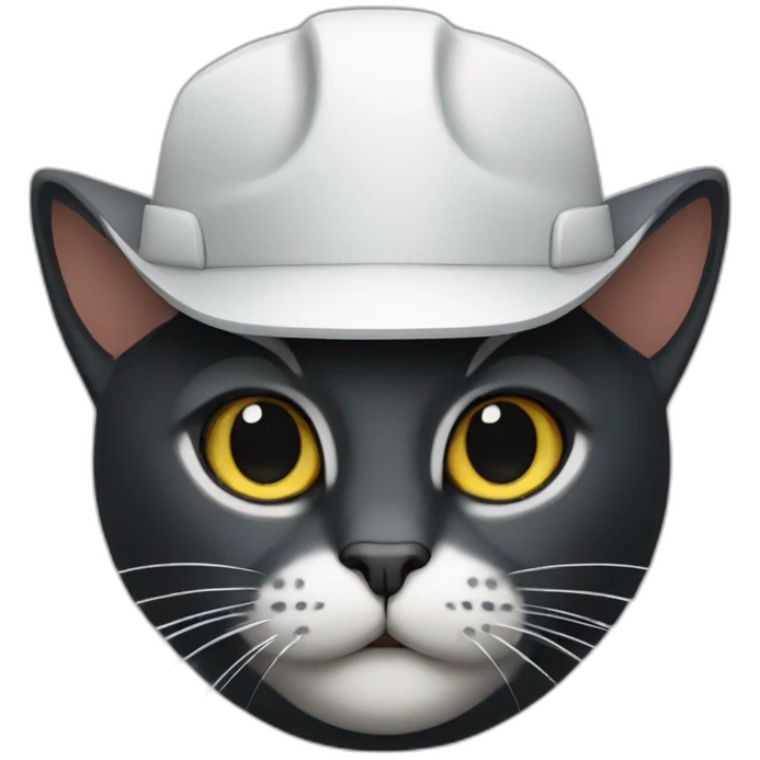 technician cat with black hat emoji