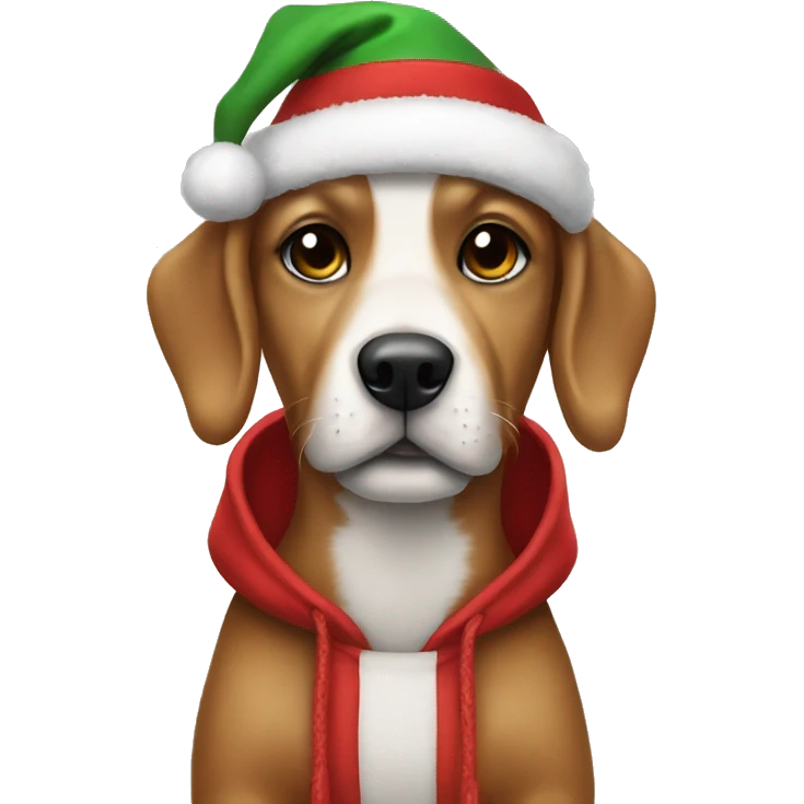 Dog wearing a Christmas hoodie  emoji