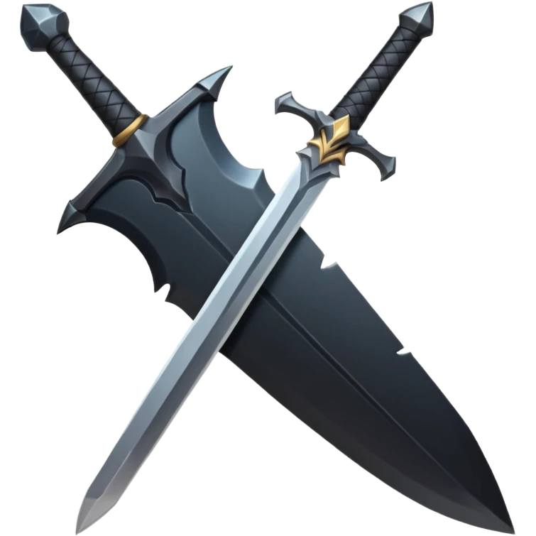 iOS emoji, minimal dark sword, flat design, fantasy emoji