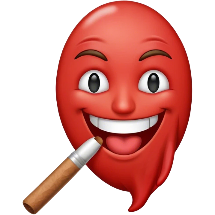 A stoned emoji face holding a blunt  emoji