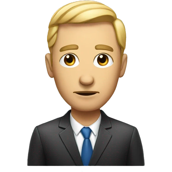 politician man with interrogation point emoji