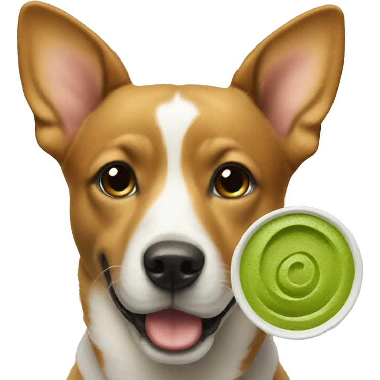Target dog with matcha emoji