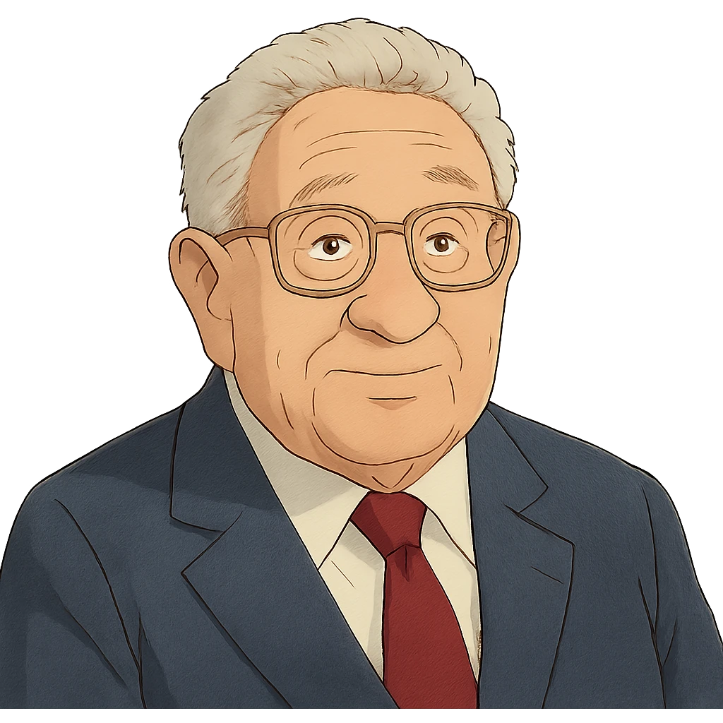 ghibli style portrait of Henry Kissinger emoji