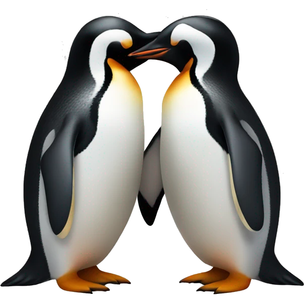 Two penguins hugging each other  emoji