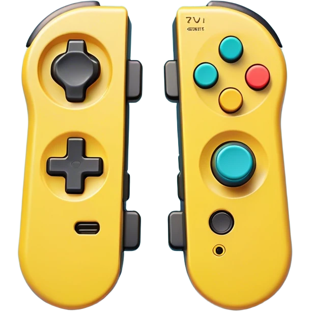 Clash of Clans aesthetic: Cinematic Playful Joy-Con Controllers Portrait Emoji, rendered in a 3D vector-style similar to standard emojis with minimal shading and bold, simplified shapes. A compact, distinct form with signature details, softly glowing with a nostalgic gaming charm. Simplified yet unmistakably iconic, highly detailed and consistent, glowing with a soft radiance and high shine. Stylized with a touch of retro gaming magic and a soft glowing outline, capturing the essence of a beloved gaming relic with a friendly, playful manner! emoji