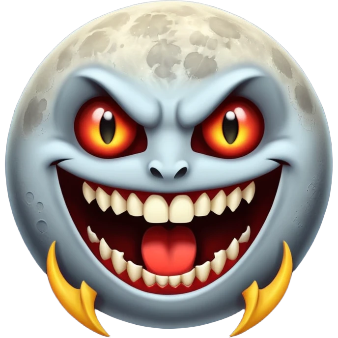 moon with vampire fangs emoji