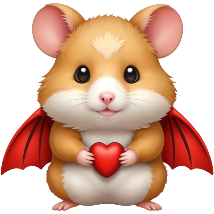 Hamster with red bat wings emoji
