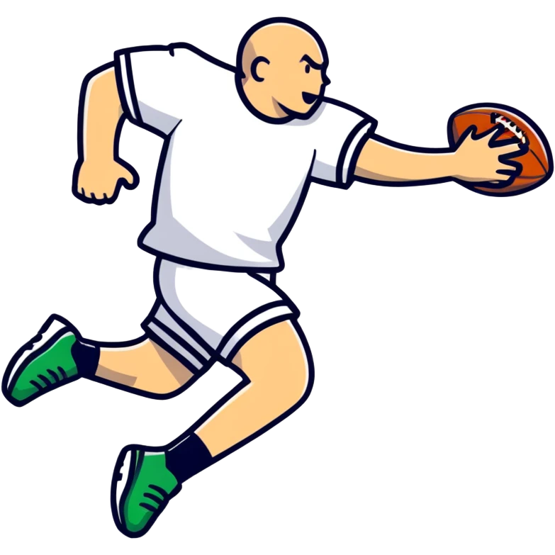 AFL player running with a football emoji