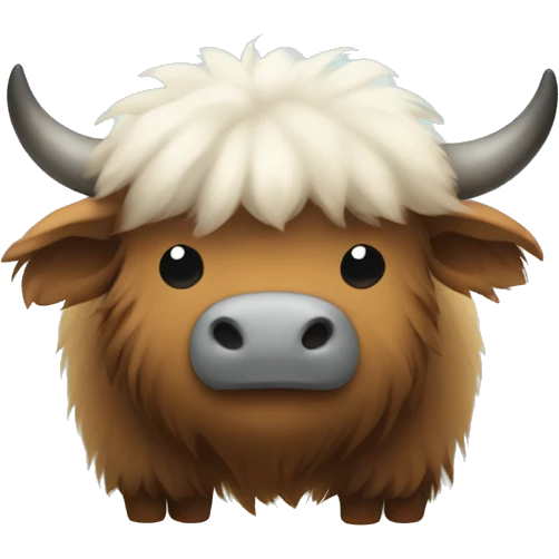 a cute fluffy nonthreatening yak emoji