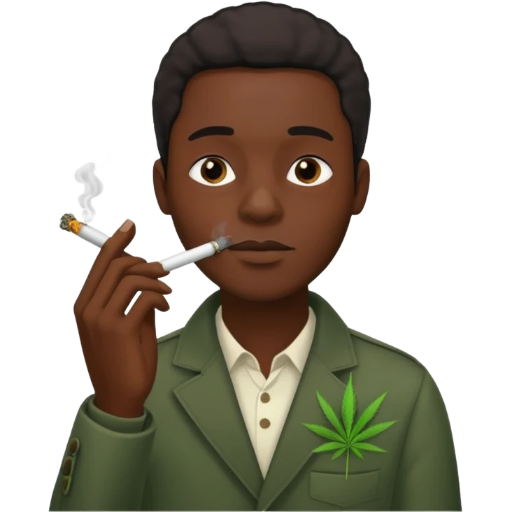 black man smoking a joint emoji