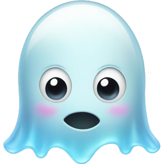 A little ghost a bubble that says  Bye   emoji