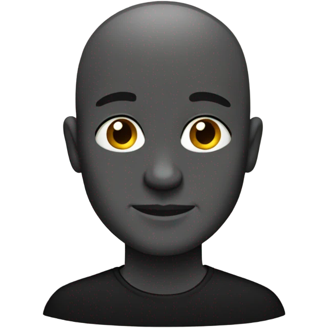 confident bald man in black shirt emoji