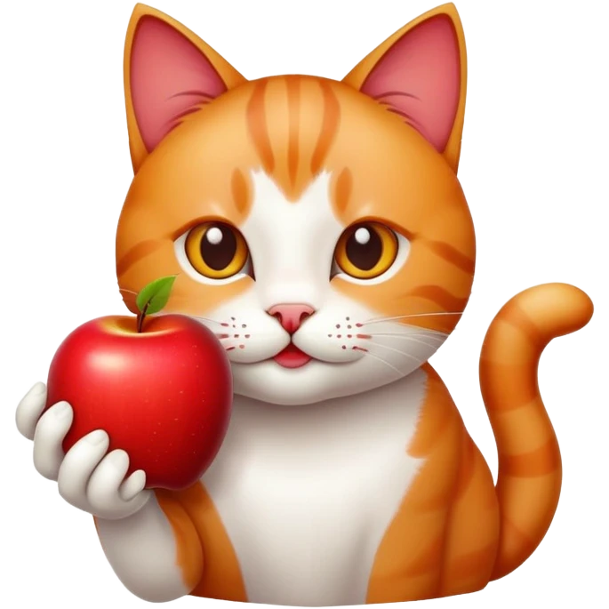 Cat eat apple emoji