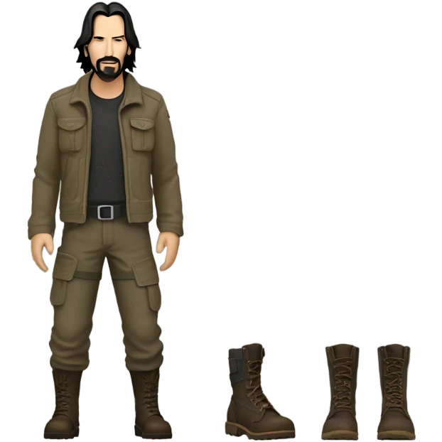 Keanu Reeves in an adventurer outfit emoji