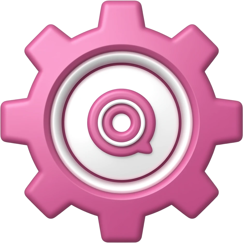 Pink settings icon emoji