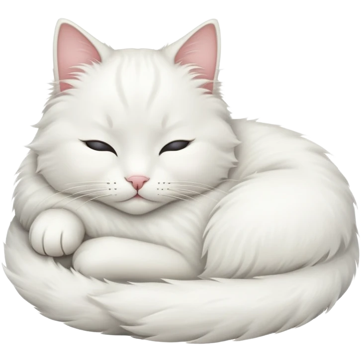 white cat sleeping emoji