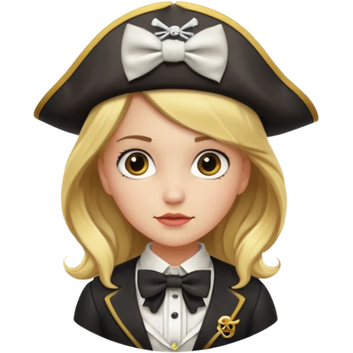 girl pirate with bow tie emoji