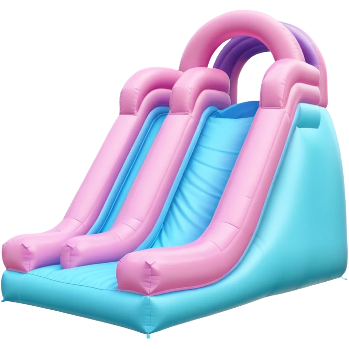 a bouncy inflatable pastel play slide emoji