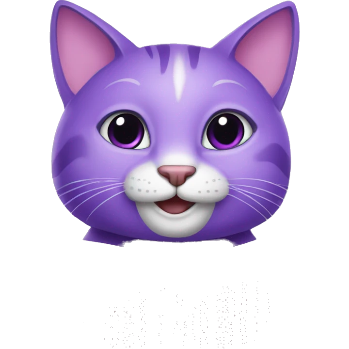 Purple Happy humanised Cat with a notebook emoji