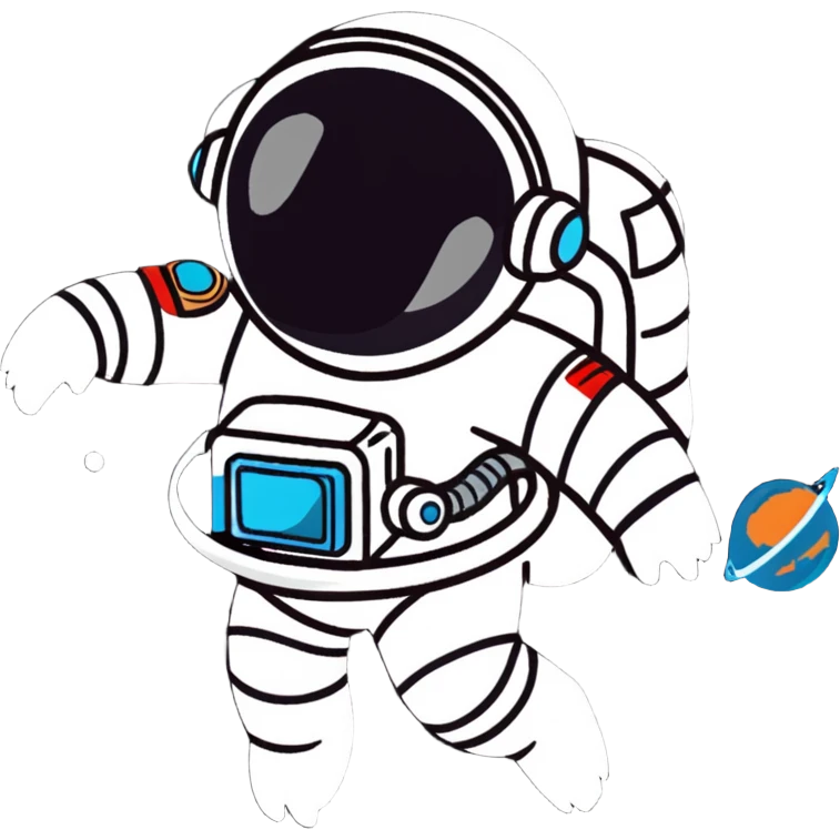 ape astronaut floating in space emoji