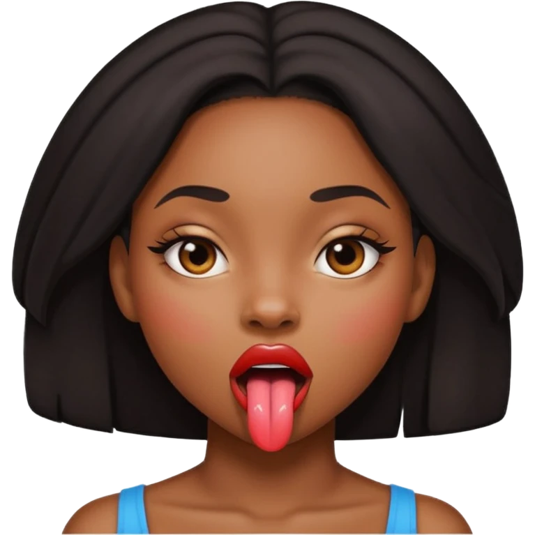 sexy tongue black girl emoji