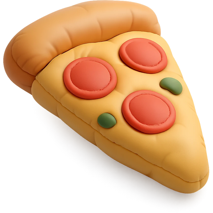 illustration of a pizza slice in cushion style emoji