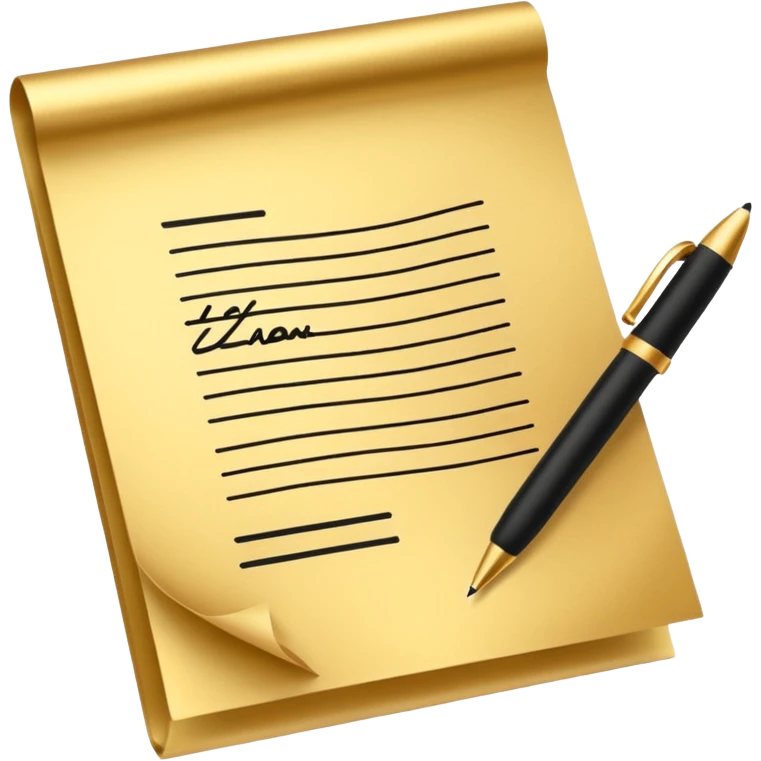 Premium contract golden paper signed emoji
