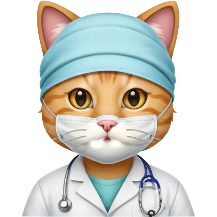 doctor cat, surgical mask emoji
